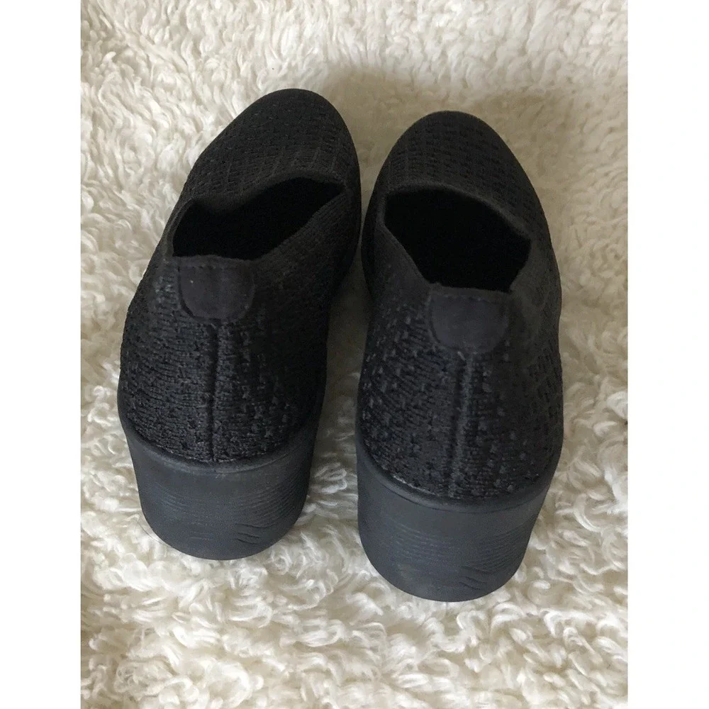 Skechers Womens Air - Cooled Memory Foam Washable Knit Slip Ons Black Shoes 7.5